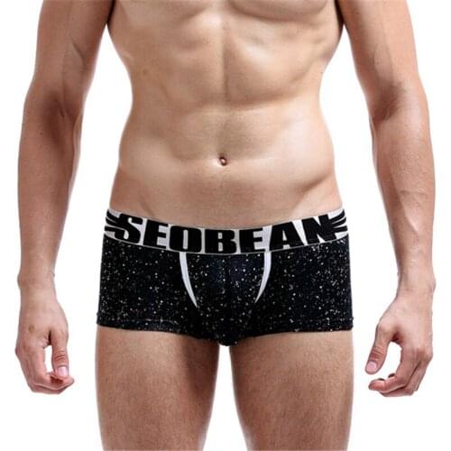 3PCS/LOT New SEOBEAN Mens Boxer Underwear Pants Cotton Opening Waist Shorts Homme Sexy Mens Underwear Brand Boxer