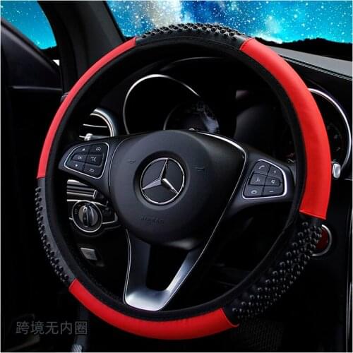 37-38CM New Car Steering Wheel Cover Artificial Leather Steering-Wheel Covers Breathable Fabric Braid Auto Accessories Universal