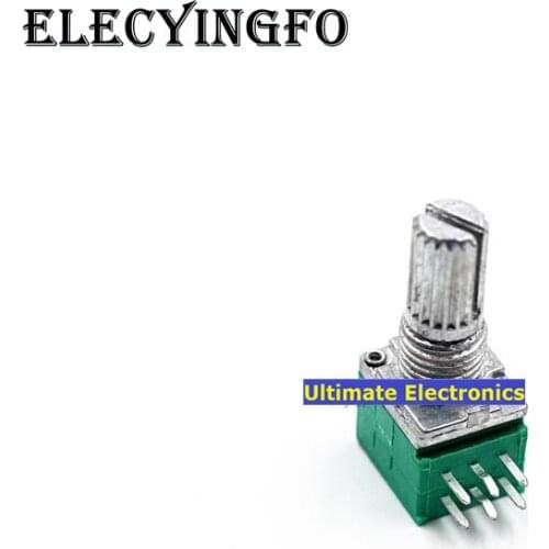 5PCS 6 feet RK097G double potentiometer B5K / 10K / 20K / 50K / 100K audio power amplifier sealed potentiometer
