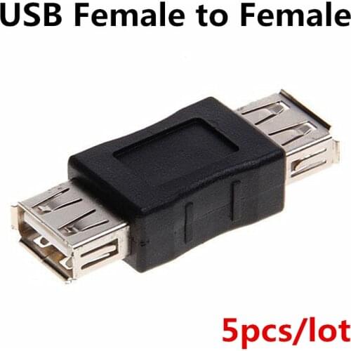5pcs/lot USB 2.0 Female to Female Connector USB Extension Coupler USB Cable Adapter USB F/F Converter HY900