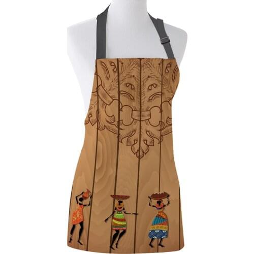 African Women Female Dance Pattern Kitchen Apron Women Adult Female Home Cooking Baking Cleaning Aprons Bibs Home Tools