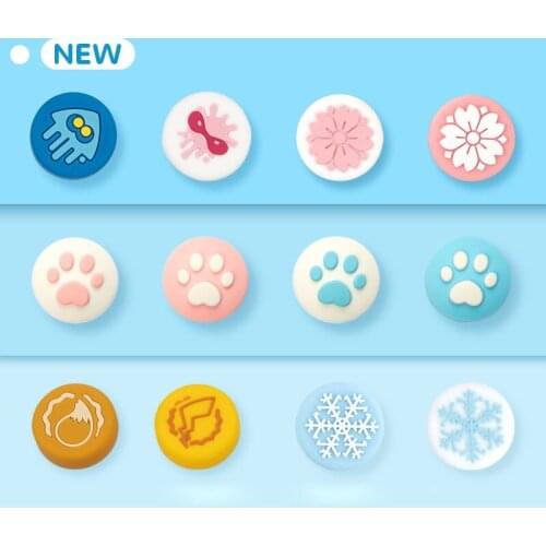 Animal Crossing Analog Thumb Grips Caps for Nintend Switch Lite for NS JoyCon Controller Sticks Cap Skin Cat Paw Bear Leaf Flowe
