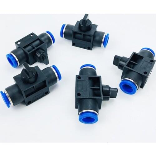 Free Shipping 5 Pcs Hand Valve 12mm x 12mm Tube Push in to connect inline 2-Way Flow Limiting Pneumatic Valve Speed Controller