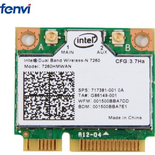 Wifi Adapter Wireless for Intel 7260HMW AN Mini PCI-E Wifi Card 300Mbps Dual band 802.11agn 2.4G/5Ghz Bluetooth 4.0 for Laptop