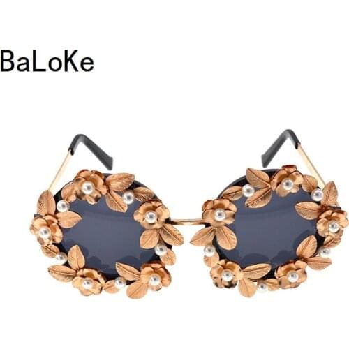 Big Frame Brand Designer Baroque Sunglasses Women Personality Decoration Crystals Sun Glasses Female Fashion Round Eyeglass