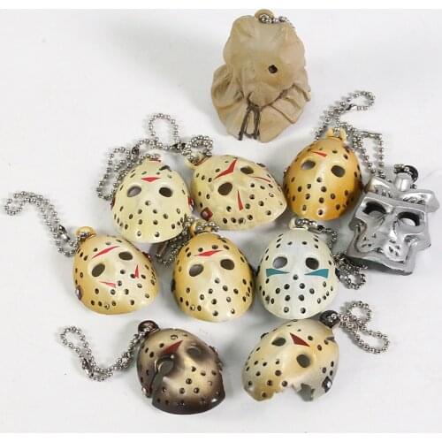 Jason Voorhees Mini Masks Models PVC Figures Toys Pendants Keychains 10pcs/set