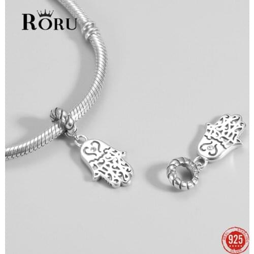 Sterling Silver 925 Hand Shape Beads for Women Charms for Bracelet Making Designer Charms Jewelry Diy Beaded Necklace