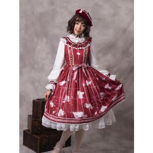 Chinese style princess tea party sweet lolita dress vintage lace bowknot o-neck cute printing victorian dress kawaii girl loli