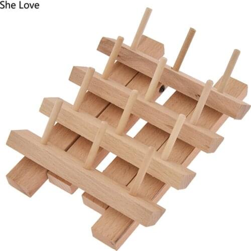 Chzimade 12 Spools Wood Sewing Thread Stand Rack Holds Organizer Wall Mount Cone Embroidery Sewing Storage Rack Holder