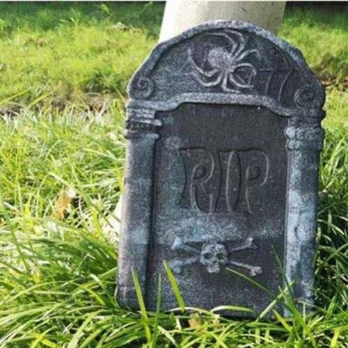 Halloween Decorations Foam Skeleton Tombstone Horror Props Grave Ghost Head Spider Bat Creepy Haunted House Halloween Ornaments