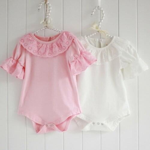 0-18M Newborn Kid Baby Girls Clothes Short Sleeve Lace Romper Elegant Cotton Sunsuit Cute lovely Sweet Princess Body Top Outfit