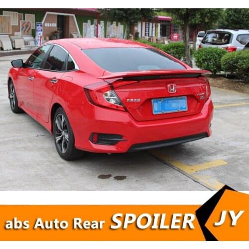 For HONDA Civic Spoiler 2016-2018 civic spoiler with light High Quality ABS Material Car Rear Wing Primer Color Rear Spoiler