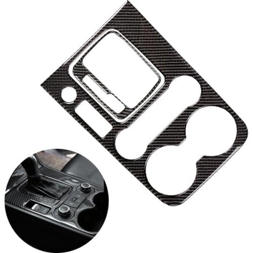 For VW Touareg 2011 - 2015 2016 2017 2018 Car Interior Center Control Gear Shift Panel Water Cup Holder Carbon Fiber Cover Decor