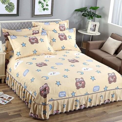 Home textile Bedding Sheet Thicken Flowers Printing Flat Sheets Skirt Bed Sheet Bedding Linen for King Queen Size No Pillowcase