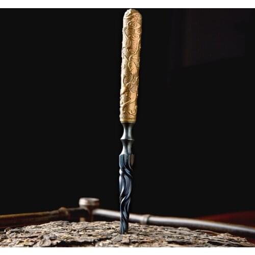 Chinese Metal Tea Knife Luxury Vintage Home Pattern Tea Ceremony Puer Handmade Tea Knife Prying Cadeau Household Products DG50C