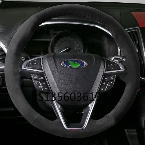 Suitable for Ford Edge Focus Escape Escort Ecosport Taurus Kuga Mondeo hand-stitched leather steering wheel cover