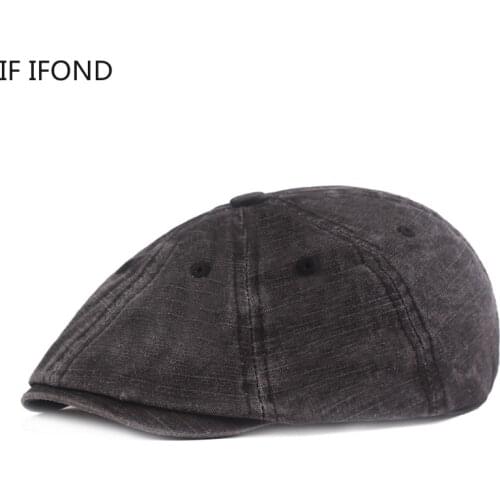 Washed Cotton Retro Summer Berets Hat Eight-blade Newsboy Cap Visors Herringbone Cap Duckbill Flat Caps