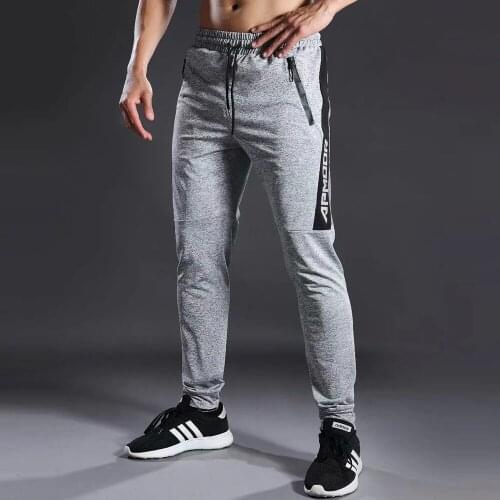 Men Running Pants Zipper Pockets Athletic Football Soccer pant Training sport Pants Elasticity Gym Workout Track Pants Sweatpant
