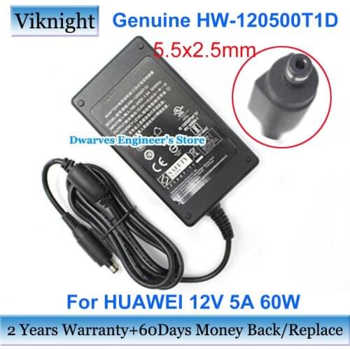 Genuine HW-120500T1D 12V 5A AC Adapter 60W For HUAWEI Laptop Charger 5.5x2.1mm
