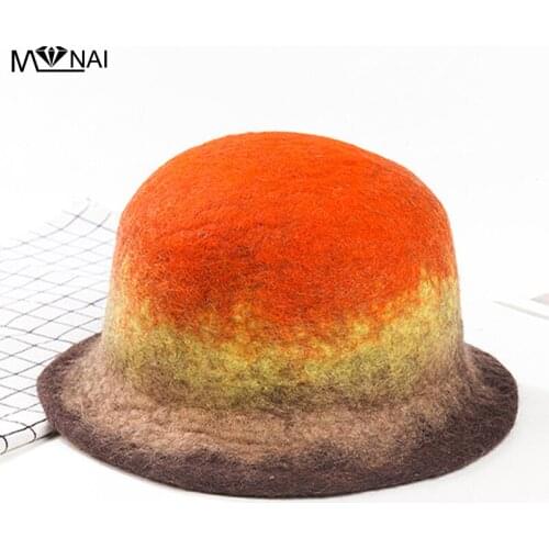 Bucket Hat Warm Wool Felt Casual Winter Hats Art Style Creative Gift Fashion Wear Beach Bucket Cap Halloween Cosplay