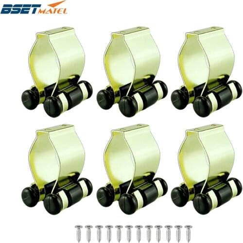 6X Gilding Metal Fishing Rod Clips Club Positioning Clamps Holder Accessories Fixing Rack Wall Mount Rod Collection Rack Storage