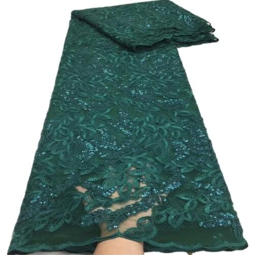 Luxury African Sequin Lace Fabric 2021 French Net Sequence Embroidery Nigerian Wedding Party Tulle Lace XZ-160