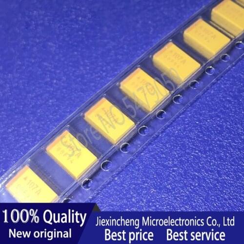50PCS 107A 100UF 10V D-type 7343 tantalum capacitor TAJD107K010RNJ SMD New original