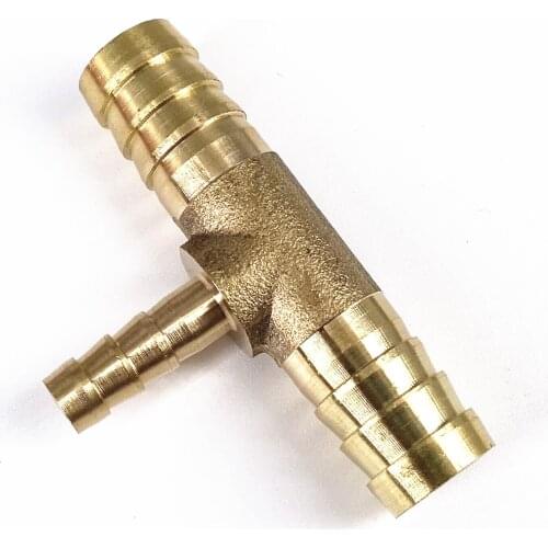 Hose Barb 4mm 5mm 6mm 8mm 10mm 12mm 14mm 16mm Tee Type Reducing Brass Barbed Pipe Fitting Reducer Coupler Connector Adapter