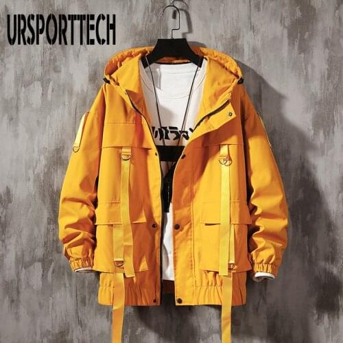 URSPORTTECH Mens Jacket Spring Autumn Jackets Coats Men Boys Male Streetwear Hip Hop Designer Loose Coats Jaxket Outwear