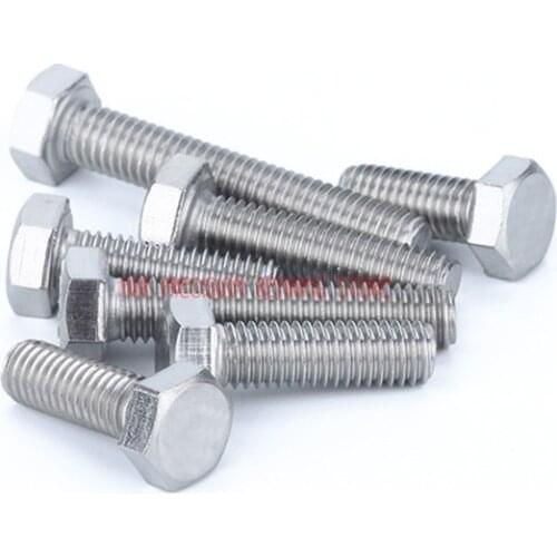 Parafusos Din933 Stainless Steel Screws Full Thread Screw M4 M5x8/10/12/16/20/25/30/40/50/60 Mm Series External Hex 316 Bolt