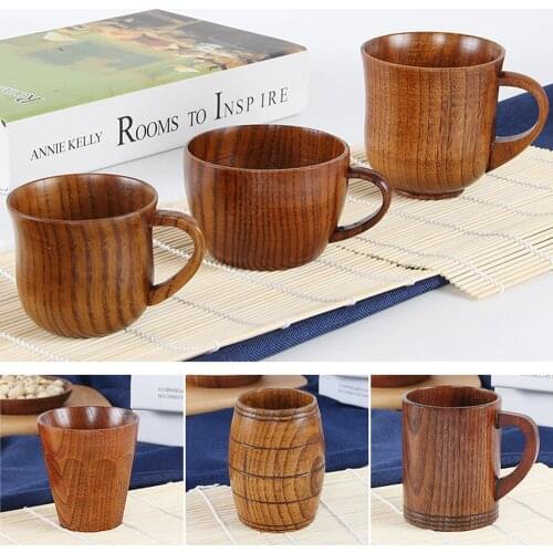 High quality creative Natural wood mug coffee wine glass kettle Insulation tea cup For family tea room bar Beer Milk Drinkware
