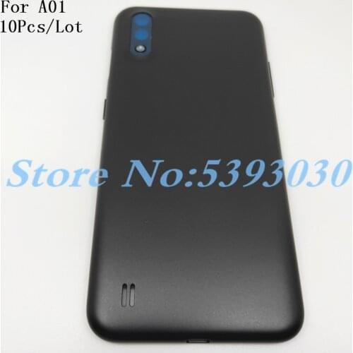 10Pcs/Lot High Quality Back Battery Cover Housing For Samsung Galaxy A01 Battery Back Cover Rear With Logo