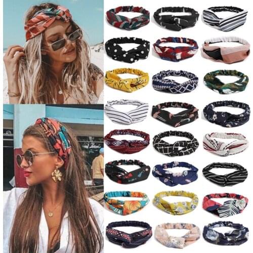 Bohemian Headband Turban Elastic Headwear Head Wrap for Girls Women Fashion Headband Flowers Colorful Hair Accessories 2021 New