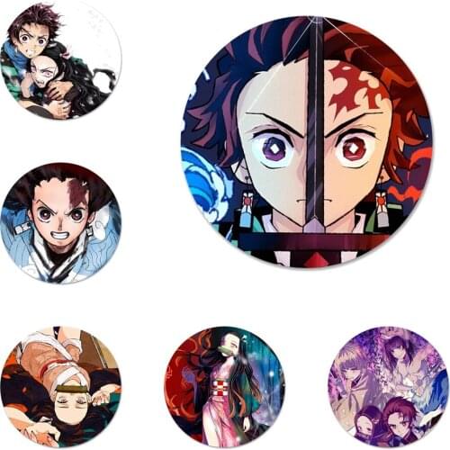 58mm Demon Slayer Kimetsu No Yaiba Icons Pins Badge Decoration Brooches Metal Badges For Clothes Backpack Decoration