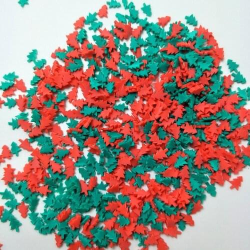 100g Christmas Tree Clay Slice Polymer Hot Clay Sprinkles for Crafts Making DIY Nail Art Decoration Crystal Mud Filler Material