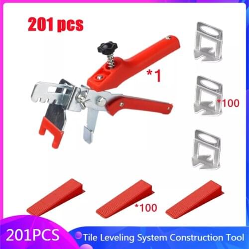 201 pcs Tile Leveling System Construction Tool For Ceramic Tile Floor Tile Laying Leveling Tool 1/1.5/2/2.5/3mm plastic base