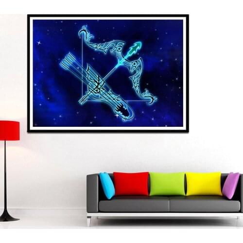 5D Diy diamond painting 12 zodiacal constellations circular diamond embroidery Rhinestone cross stitch mosaic Wall Sticker