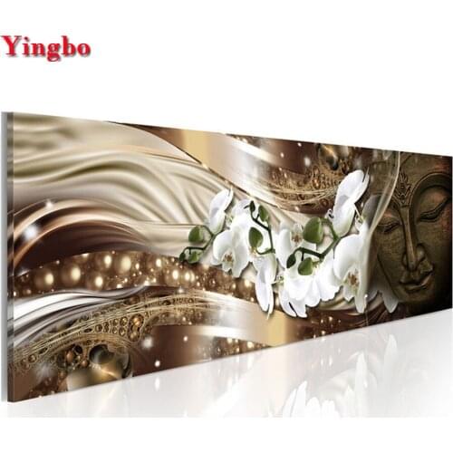 Full Square Round Diamond Painting White Orchid Flowers large DIY Diamond Embroidery Diamond Mosaic Sale Rhinestone Pictures