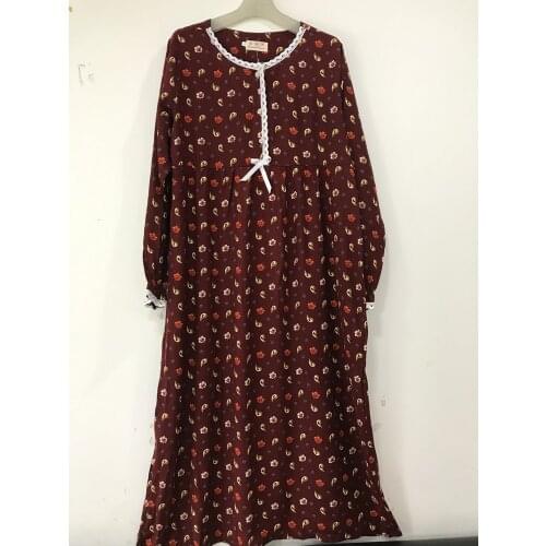 Noble Women Sleepwear Mother Sexy Lace Sleep Shirt Long Sleeve Home Robe Gown Loose Bow Sweet Nightgown O-Neck Lingerie Dress