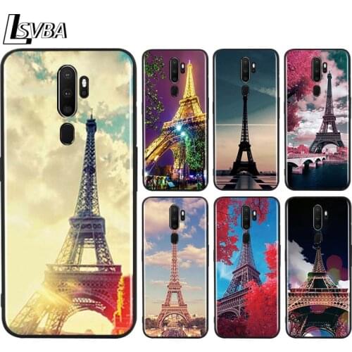 Black TPU Soft Cover Beautiful Eiffel tower for OPPO A9 2020 Reno 10X ZOOM ACE 4 3 2 Z F Pro 4G 5G Phone Case