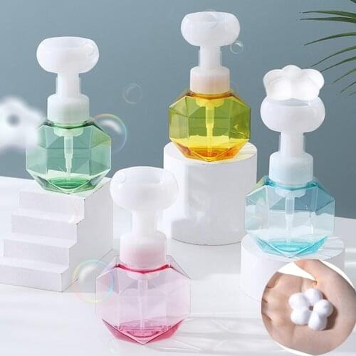 300ml/4 color soap dispenser flower-shaped foam foam pump empty bottle plastic transparent bottle shower gel foam pump bottle