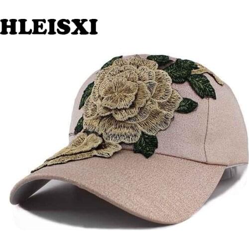 HLEISXI High Quality Adult Women Floral Baseball Caps Summer Adjustable Lady Rose Big Casual Cap Hat Lady Colorful Snapback Hats