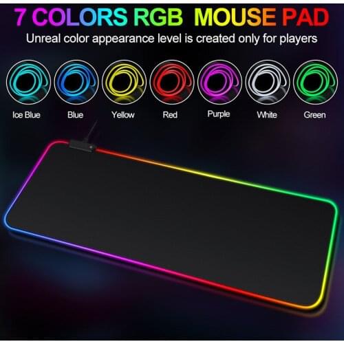 RGB Gaming Mouse Pad Large Mouse Pad Gamer Large Keyboard Cover Non-Slip Rubber Base Computer Carpet Desk Mat PC Game Mouse Pad