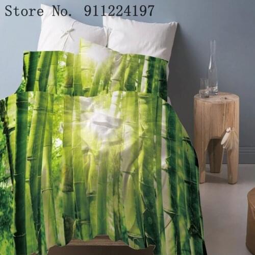 Bamboo Forest Duvet Cover Green Bedding Set Printing Luxury 3pcs Quilt Cover Single Double Home Textile High Quality Bedspread