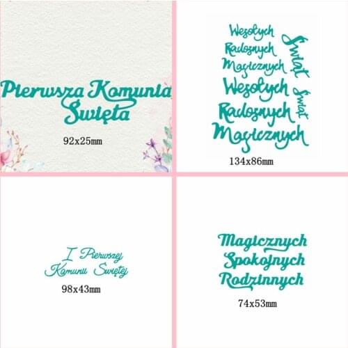 Polish Language Series DIY Metal Cutting Die Scrapbooking Handmade Decoration Paper Card Album Photo Making Embossing Template