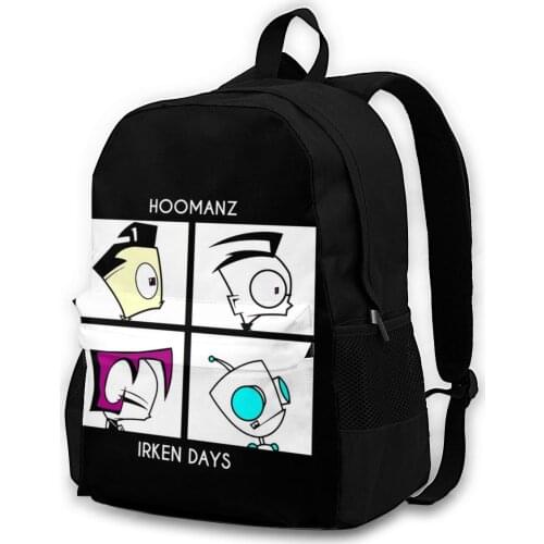 Invader Zim Backpacks Polyester Jogging Male Backpack Breathable Basic Bags