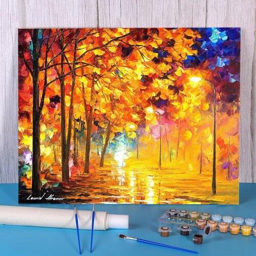 Autumn In The Park Paint By Numbers Complete Kit Acrylic Paints 40*50 Paiting By Numbers New Design For Kids Handicraft