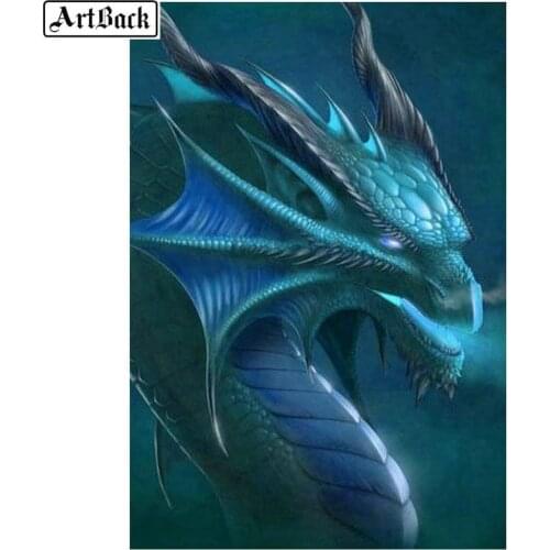 New arrival 5d diy diamond painting dragon full square drill set wall sticker 3d rhinestone diamond embroidery