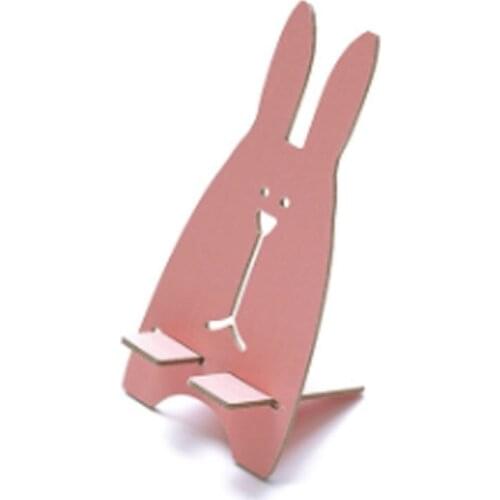 Lovely Cute Rabbit Design Durable Wood Phone Holder Universal Desktop Stand Mount Holder For Smartphones