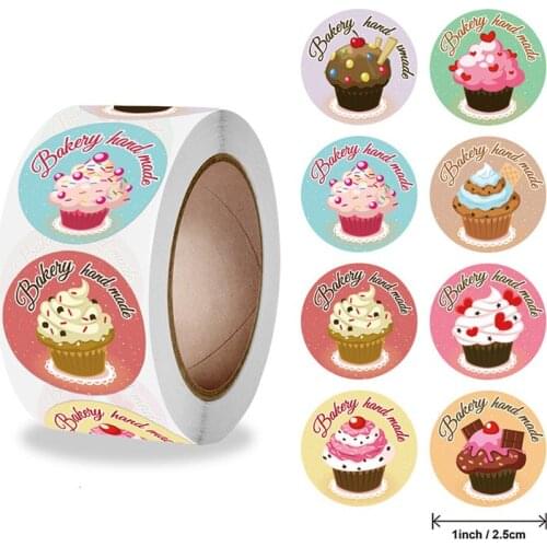 500pcs/Roll Creative Ice Cream Series Stationery Box Decoration Sticker Fashion Office School Gift Box Seal Stickers